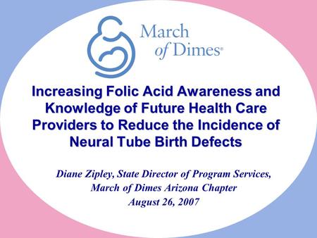 Increasing Folic Acid Awareness and Knowledge of Future Health Care Providers to Reduce the Incidence of Neural Tube Birth Defects Increasing Folic Acid.