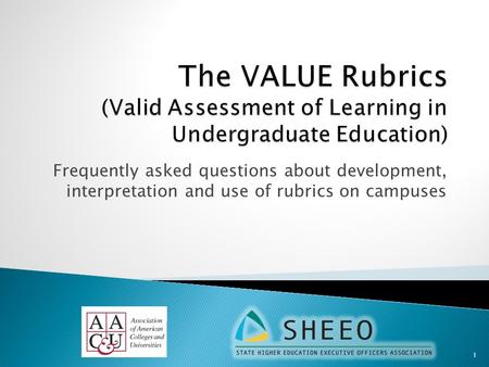 Frequently asked questions about development, interpretation and use of rubrics on campuses 1.