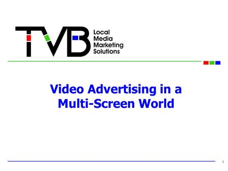 Video Advertising in a Multi-Screen World 1. The Marketing World is Focused on All Things Digital 1.Because new tools present new opportunities 2.And.