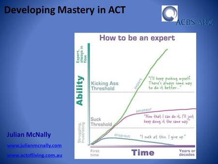 Julian McNally www.julianmcnally.com www.actofliving.com.au Developing Mastery in ACT.