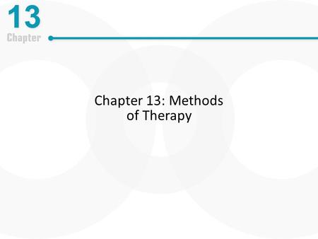 Chapter 13: Methods of Therapy. Learning Outcomes-Monday Define psychotherapy and describe the history of treatment of psychological disorders Describe.