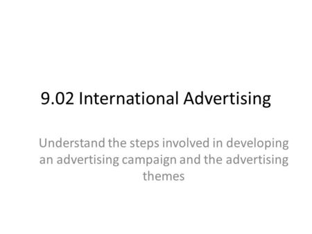 9.02 International Advertising