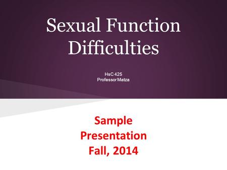 Sexual Function Difficulties