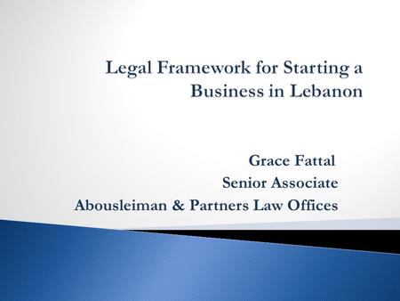 Grace Fattal Senior Associate Abousleiman & Partners Law Offices.