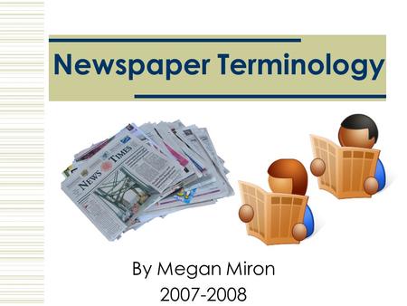 Newspaper Terminology