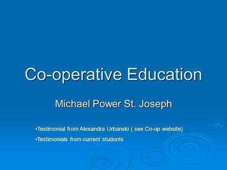 Co-operative Education