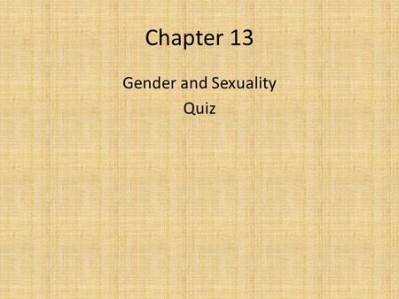 Gender and Sexuality Quiz