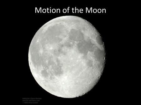 Motion of the Moon.