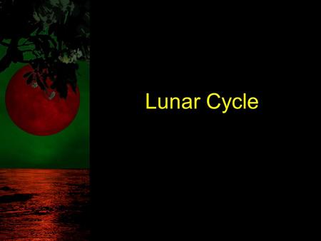 Lunar Cycle. TAKS Objective 5 The student will demonstrate an understanding of Earth and Space systems.