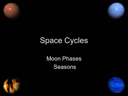 Space Cycles Moon Phases Seasons.