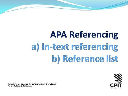 An Introduction to Referencing ©The Learning Quality Support Unit, ppt  download