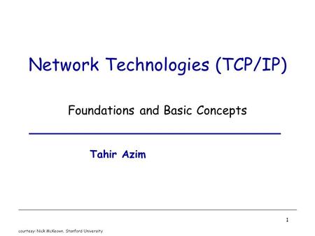 Network Technologies (TCP/IP)