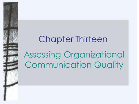 Assessing Organizational Communication Quality