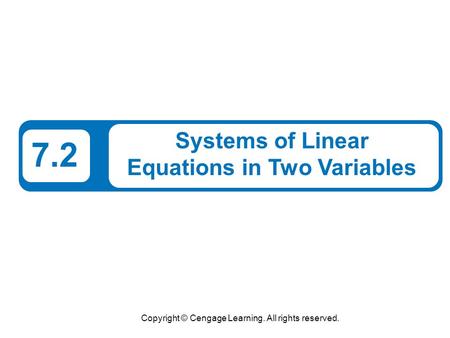 Systems of Linear Equations in Two Variables