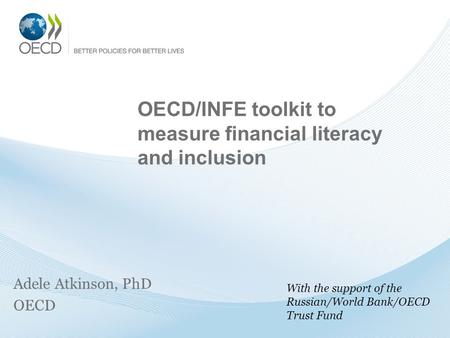 OECD/INFE toolkit to measure financial literacy and inclusion