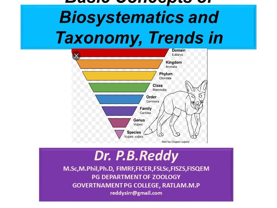 Basic Concepts of Biosystematics and Taxonomy, Trends in biosystematics Dr.   PG DEPARTMENT OF. - ppt download