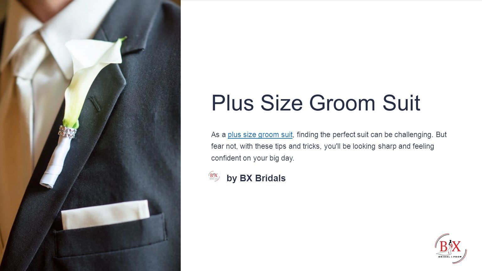 Plus Size Groom Suit As a plus size groom suit, finding the