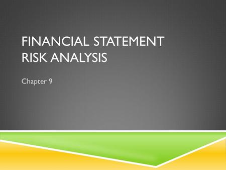 Financial Statement Risk analysis