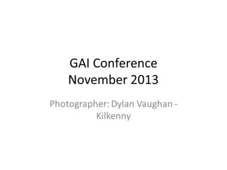 GAI Conference November 2013
