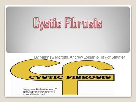 By Matthew Morgan, Andrew Lomanto, Taylor Stauffer  opics/Support+Groups/Illness/ Cystic+Fibrosis.html.