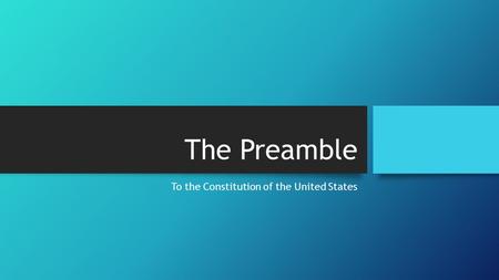To the Constitution of the United States