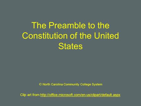 The Preamble to the Constitution of the United States