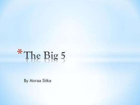 The Big 5 By Moraa Siika.