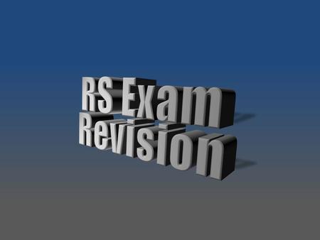 RS Exam Revision Stacked, 3-D text at dramatic angle (Intermediate)