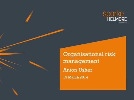 Organisational risk management