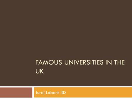 Famous universities in the UK