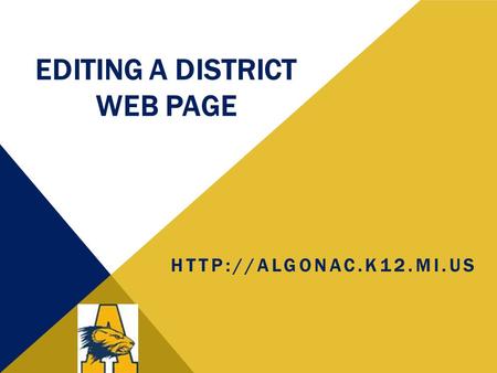 EDITING A DISTRICT WEB PAGE