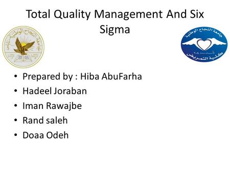 Total Quality Management And Six Sigma