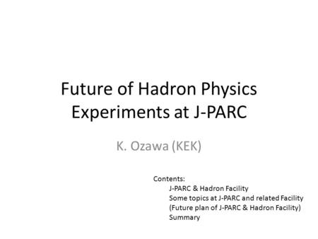 Future of Hadron Physics Experiments at J-PARC