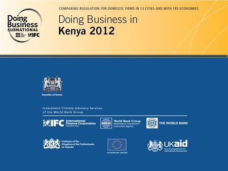 1. Presentation of report findings Mierta Capaul Program Manager Global Indicators and Analysis Department World Bank Nairobi – June 26, 2012 2.