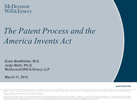 The Patent Process and the America Invents Act