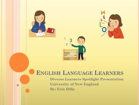 E NGLISH L ANGUAGE L EARNERS Diverse Learners Spotlight Presentation University of New England By: Erin Dilla.