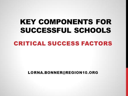 key components for successful schools