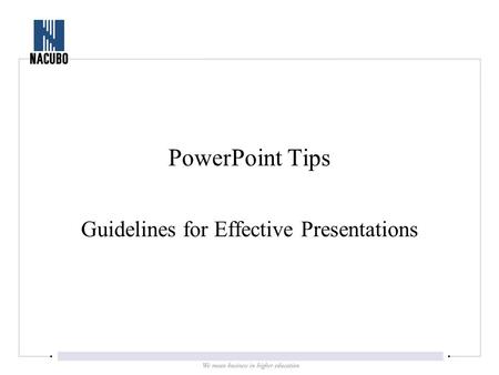 Guidelines for Effective Presentations