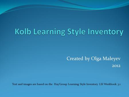 Kolb Learning Style Inventory