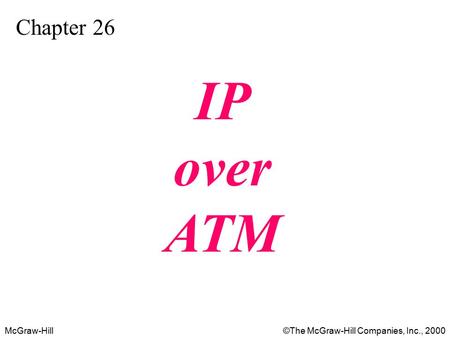 McGraw-Hill©The McGraw-Hill Companies, Inc., 2000 Chapter 26 IP over ATM.