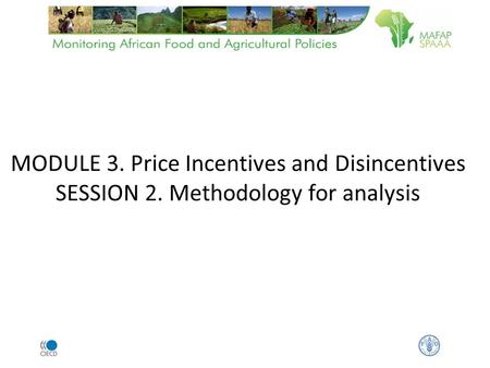 MODULE 3. Price Incentives and Disincentives SESSION 2. Methodology for analysis.