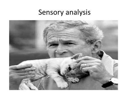 Sensory analysis. The five senses Hear-fizzy drinks Smell-Fish and chips Touch-exploding candy See-attractive foods Taste-the last sense we use.