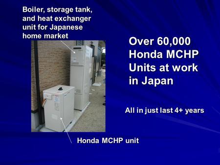 Over 60,000 Honda MCHP Units at work in Japan