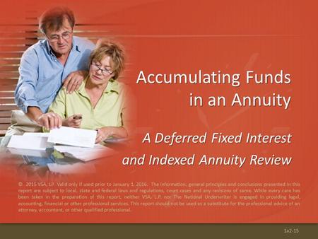 Accumulating Funds in an Annuity