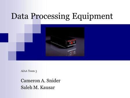 Data Processing Equipment