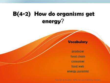 B(4-2) How do organisms get energy?