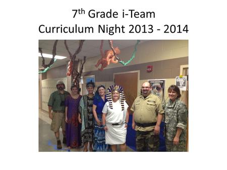 7th Grade i-Team Curriculum Night