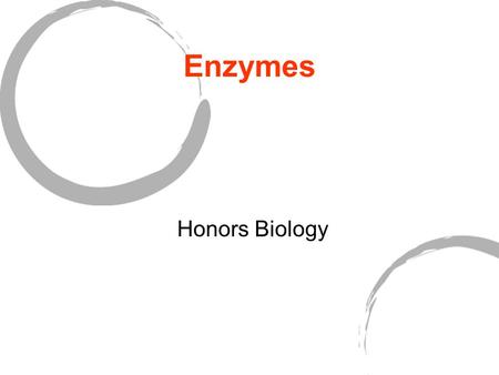 Enzymes Honors Biology.