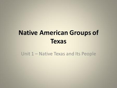 Native American Groups of Texas
