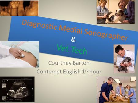 Diagnostic Medial Sonographer & Vet Tech Courtney Barton Contempt English 1 st hour.